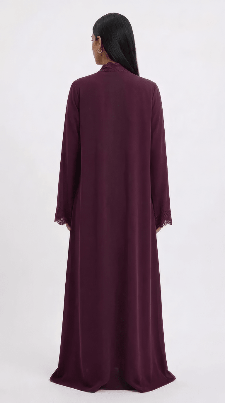 Nooré Abaya | Lace-Detail Modest Abaya - minoura