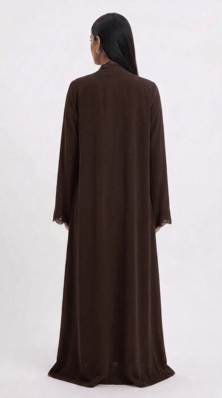 Nooré Abaya | Lace-Detail Modest Abaya - minoura