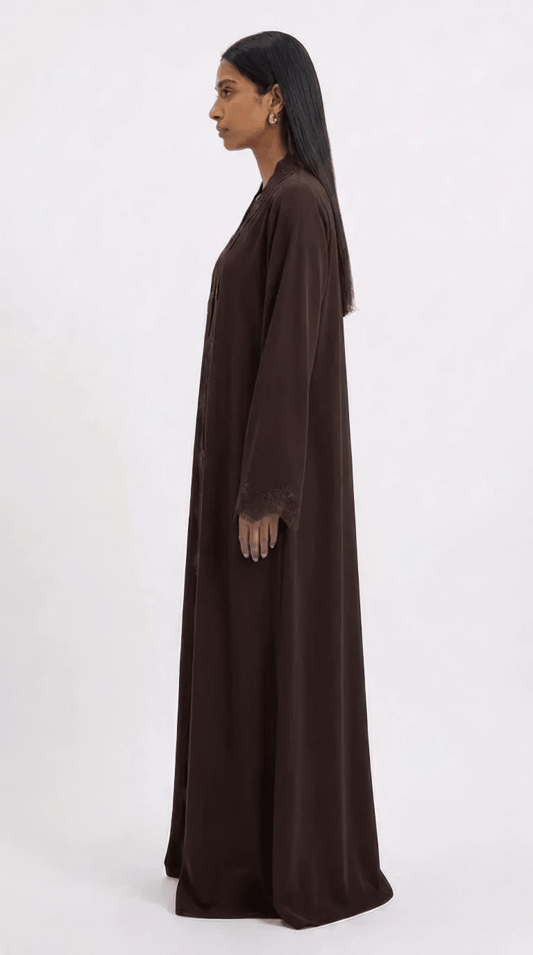 Nooré Abaya | Lace-Detail Modest Abaya - minoura