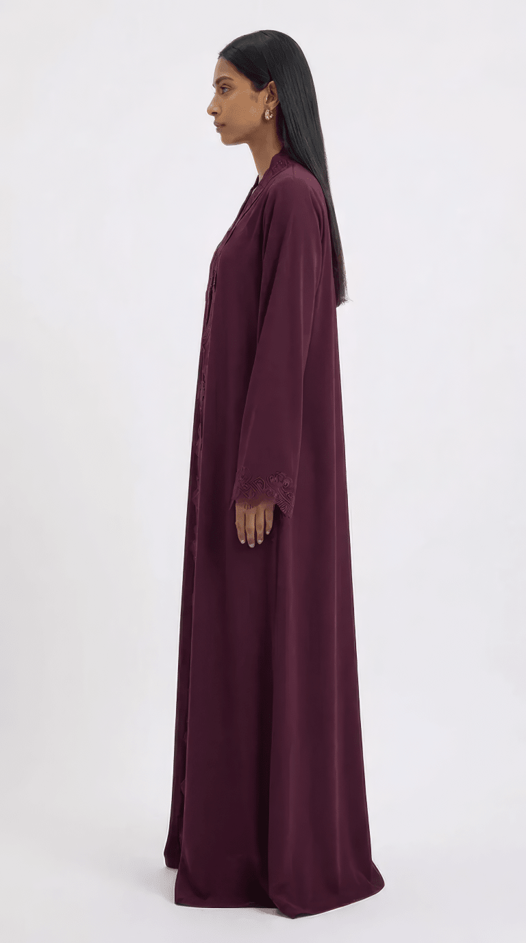 Nooré Abaya | Lace-Detail Modest Abaya - minoura