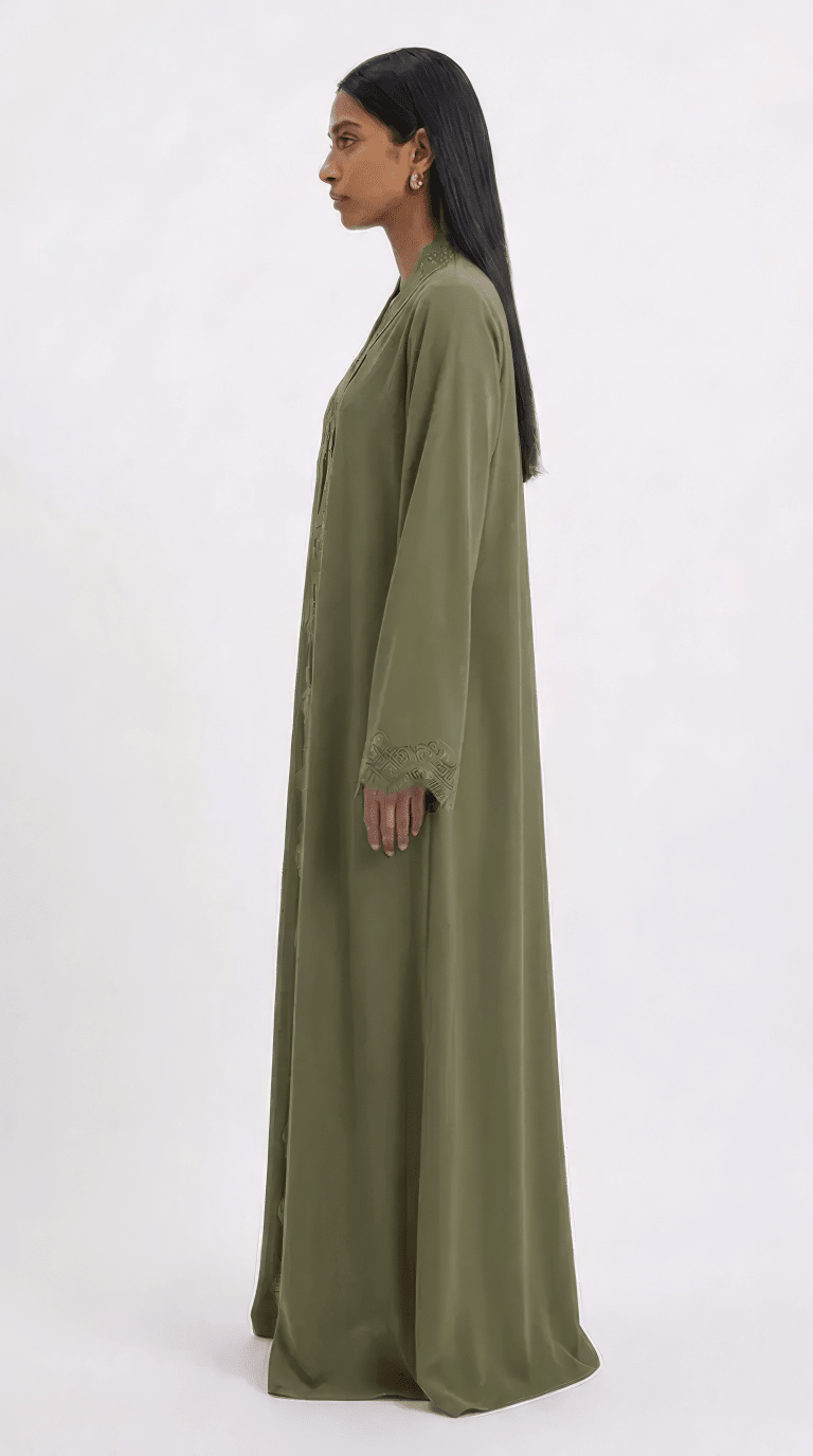 Nooré Abaya | Lace-Detail Modest Abaya - minoura