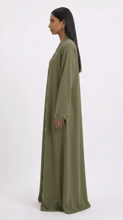 Nooré Abaya | Lace-Detail Modest Abaya - minoura