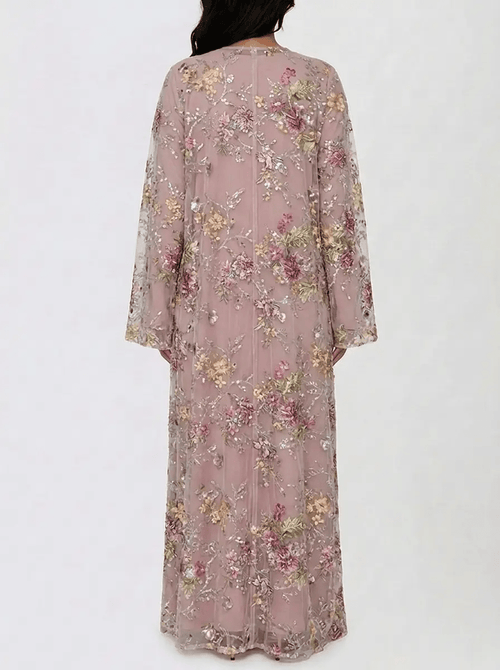 Rosé Bloom Abaya - minoura